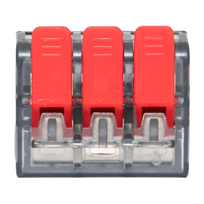 Клемма с рычажком 221-413 без пасты, 3 провода 0,2-4 мм2 (20 шт.)