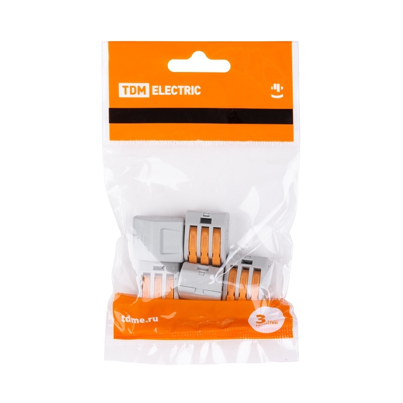 Клемма с рычажком 413 без пасты, 3 провода 0,1-2,5 мм2 (5 шт.)