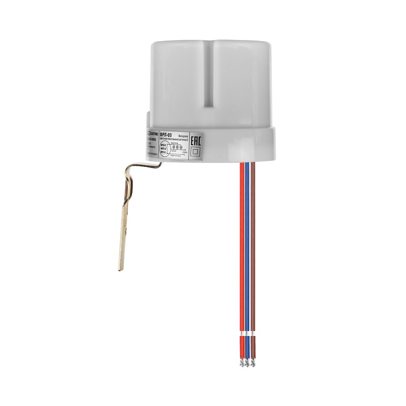 Фотореле со встроенным фотодатчиком, настенный, порог 5-50Лк, 25А