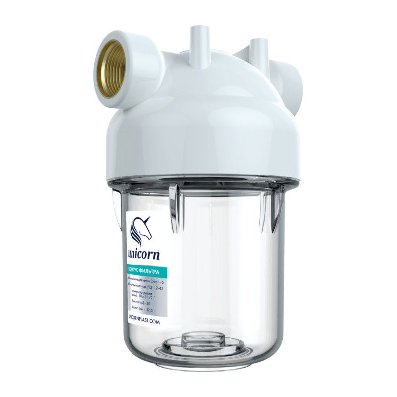 Фильтр-дозатор полифосфата магистральный для ЭВН Unicorn 5"х1/2", 6 бар