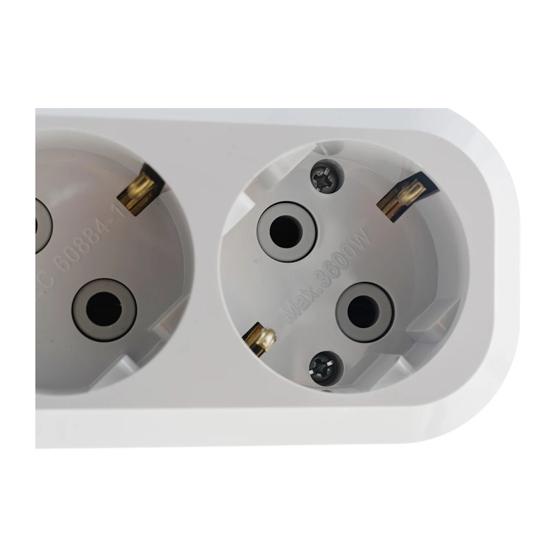 Колодка 3 гнезда Makel MGP131, 16А, 230В, с/з, белая