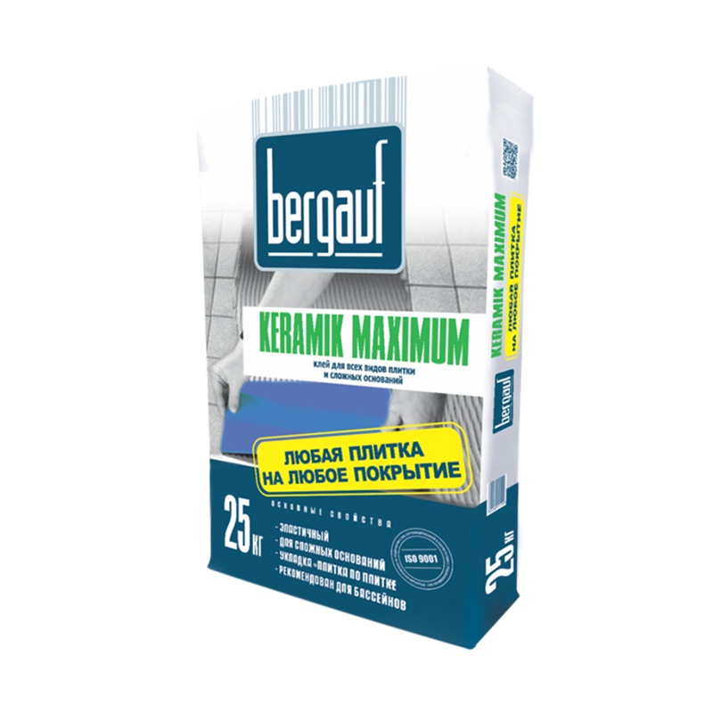 Клей для плитки Bergauf Keramik Maximum по сложным основаниям (25 кг)