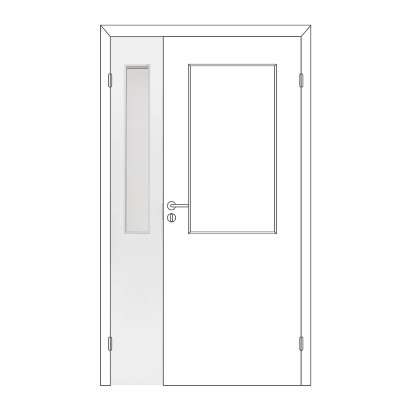 Полотно дверное ответка Olovi, со стеклом, белое, правое, с/п, с/ф (L1 М3 345х2050 мм)
