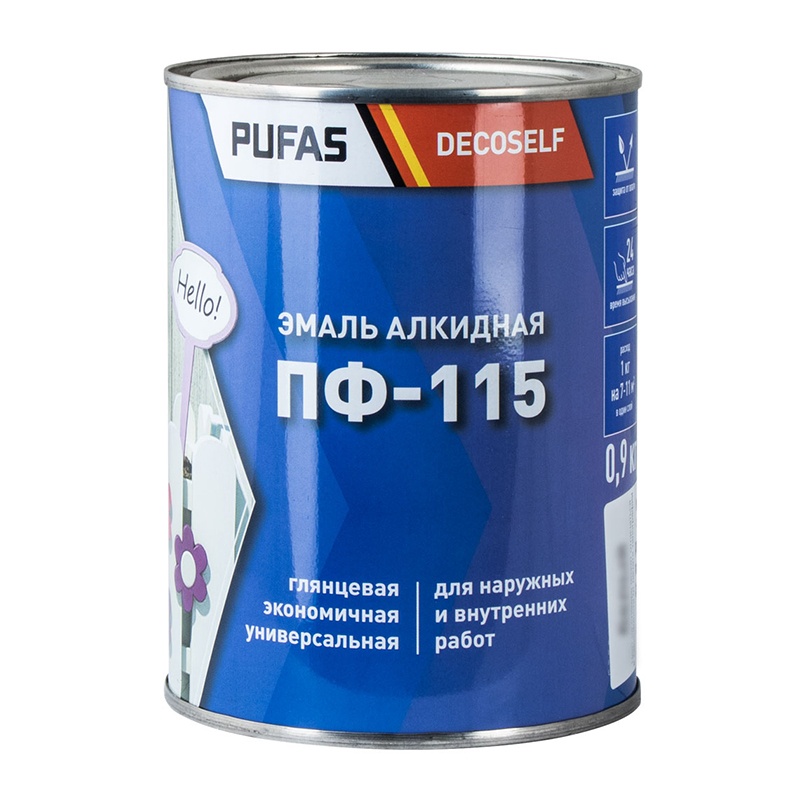 Эмаль Pufas Decoself ПФ-115 синяя (0,9 кг)