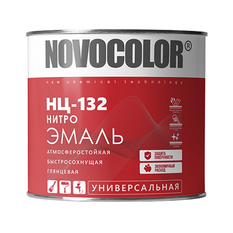 Эмаль Novocolor НЦ-132 черная (1,7 кг)