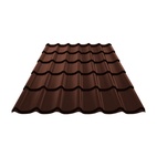 Металлочерепица, коричневый шоколад (RAL 8017), 1180х1200х0,45 мм (1,416 м²)