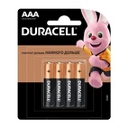 Батарейка алкалиновая Duracell, тип LR03/ААА, 1,5В (4 шт)