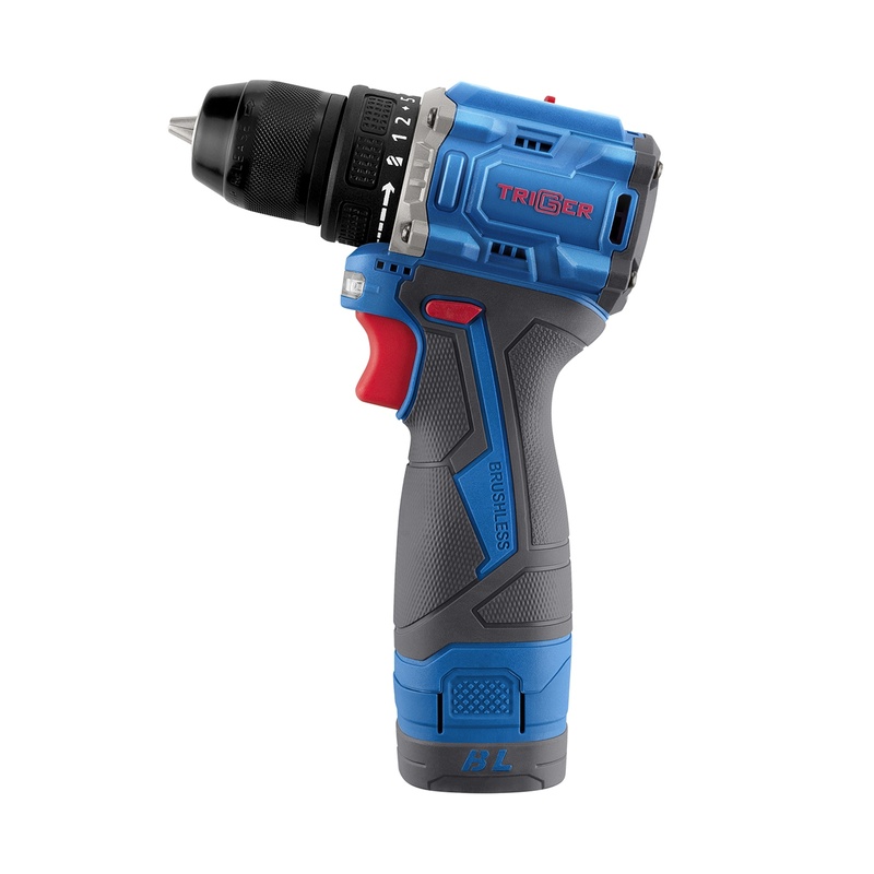 Дрель-шуруповерт Trigger 20130, бесщеточная, 14,4V, 10 мм, 35 Нм, 2 аккумулятора Li-ion (2Ач), кейс