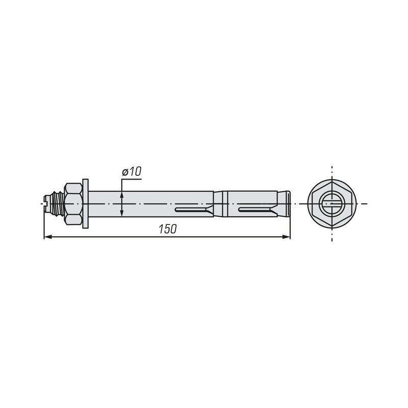 Болт анкерный двухраспорный SWFS 10х150 (2 шт)