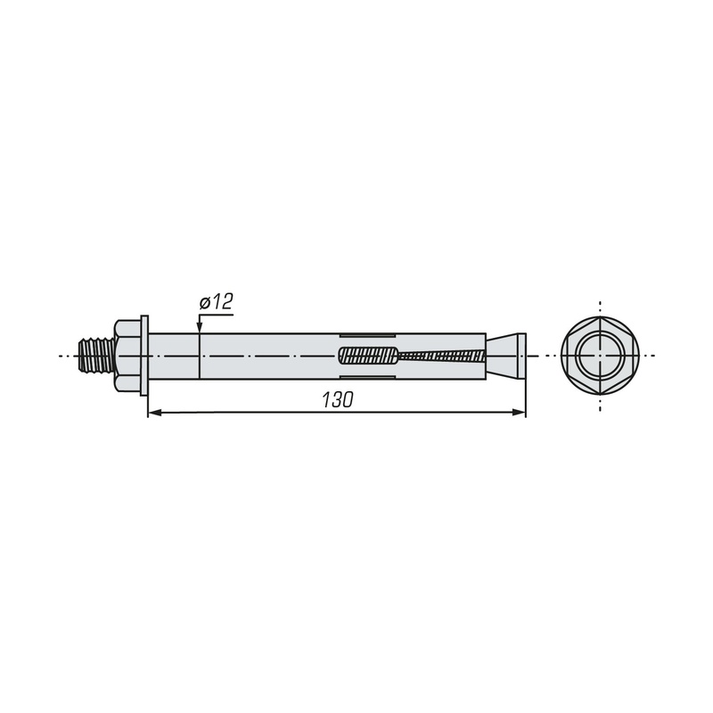 Болт анкерный с гайкой SWFS 12х130 (30 шт)