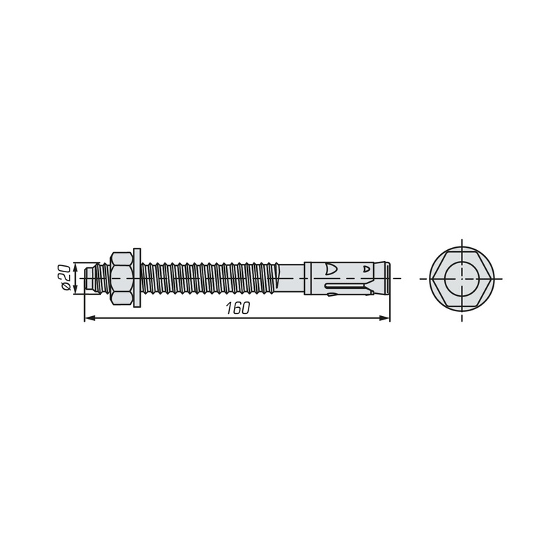 Анкер клиновой SWFS М20х160 (10 шт)