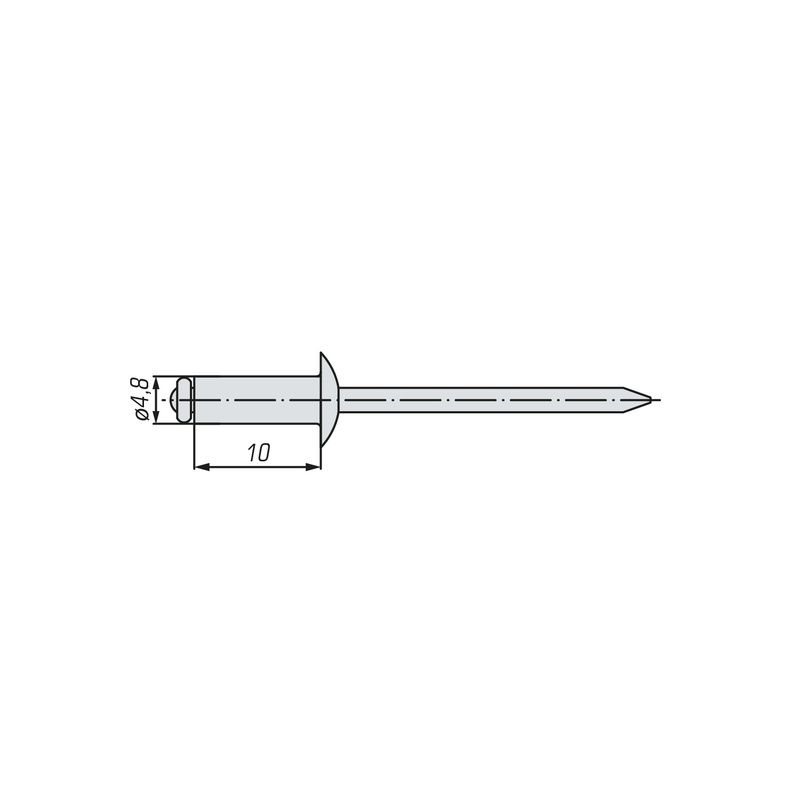 Заклепка вытяжная комбинированная SWFS 4,8х10 (14 шт) пакетик