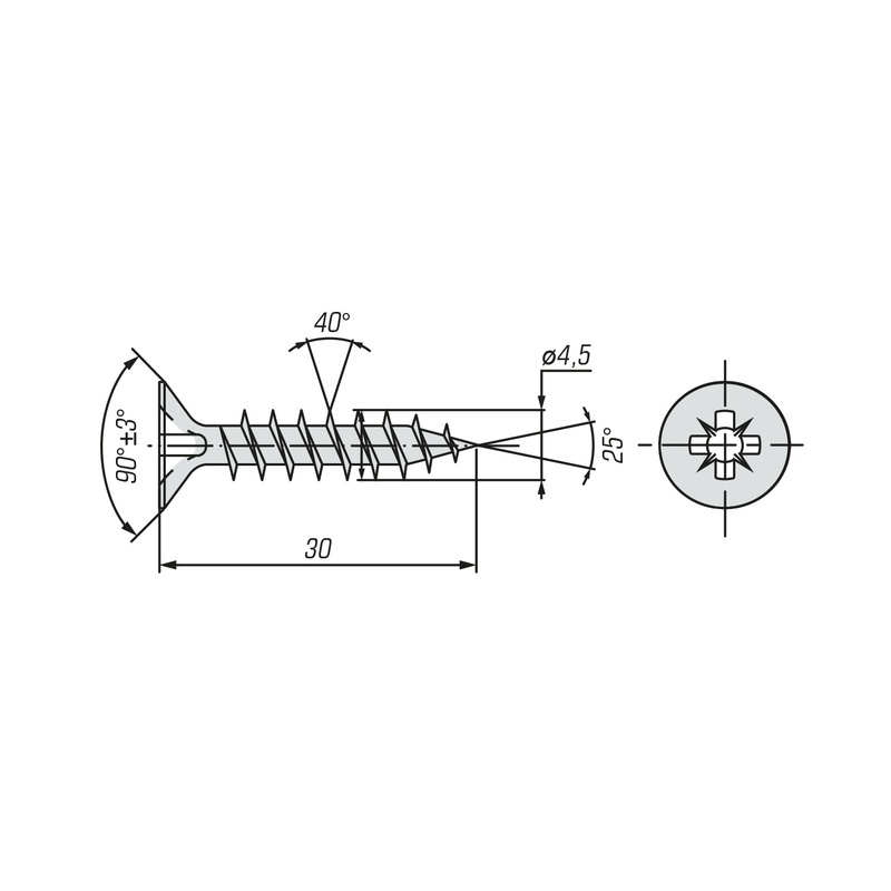 Саморез ШУЦ SWFS 4,5х30 (14 шт) пакетик