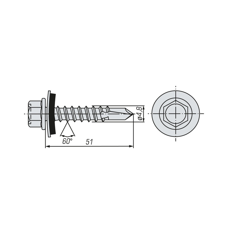 Саморез кровельный SWFS Premium RAL-6002 ZP 4,8х51 (200 шт)