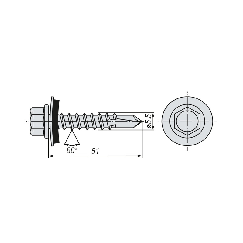 Саморез кровельный SWFS Premium ZP 5,5х51 (250 шт)