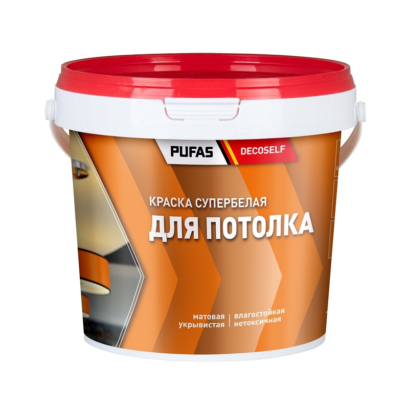 Краска для потолка Pufas Decoself морозостойкая (1,4 кг)