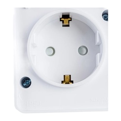 Розетка о/у Atlasdesign Profi ATN540145, 1 гнездо, с/з, з/ш и крышкой, IP54, белая