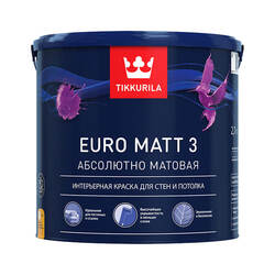 Краска интерьерная Tikkurila Euro Matt 3 основа А глубоко матовая (9 л)