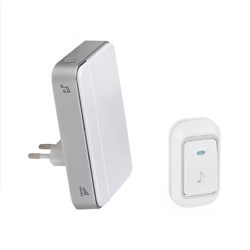 Звонок беспроводной, в розетку, с кнопкой, 51 мелодия, с/инд, IP44