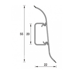 Плинтус Ideal Классик, с кабель-каналом, белый, 55 мм (2,2 м)